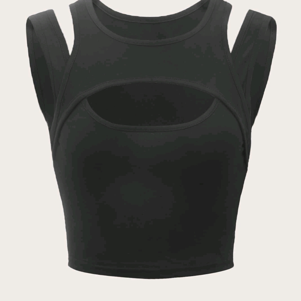 Black Cut-Out Women's Top